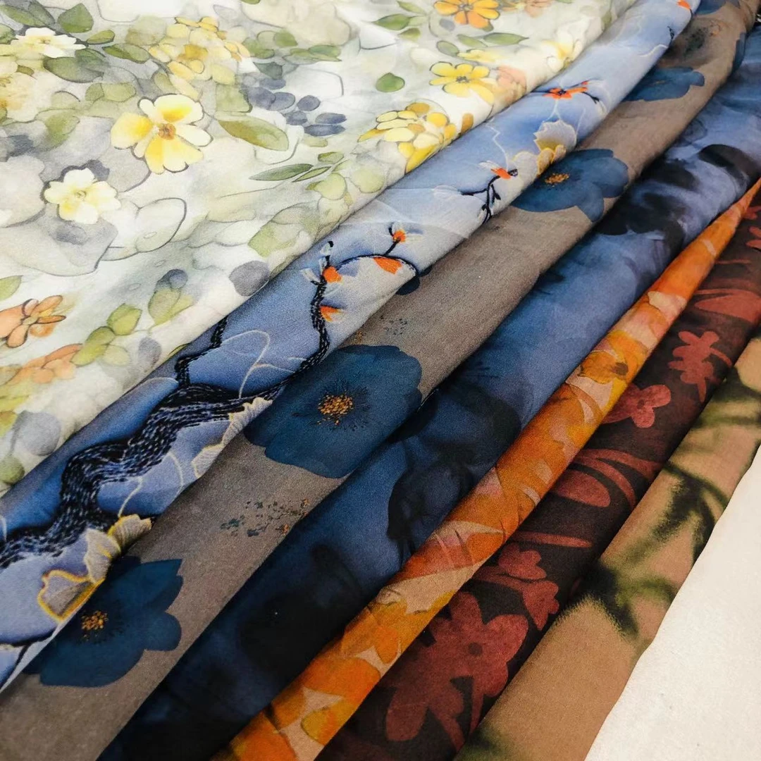 高档云锦缎布料复古仿香云纱柔软丝滑垂坠连衣裙旗袍服装面料