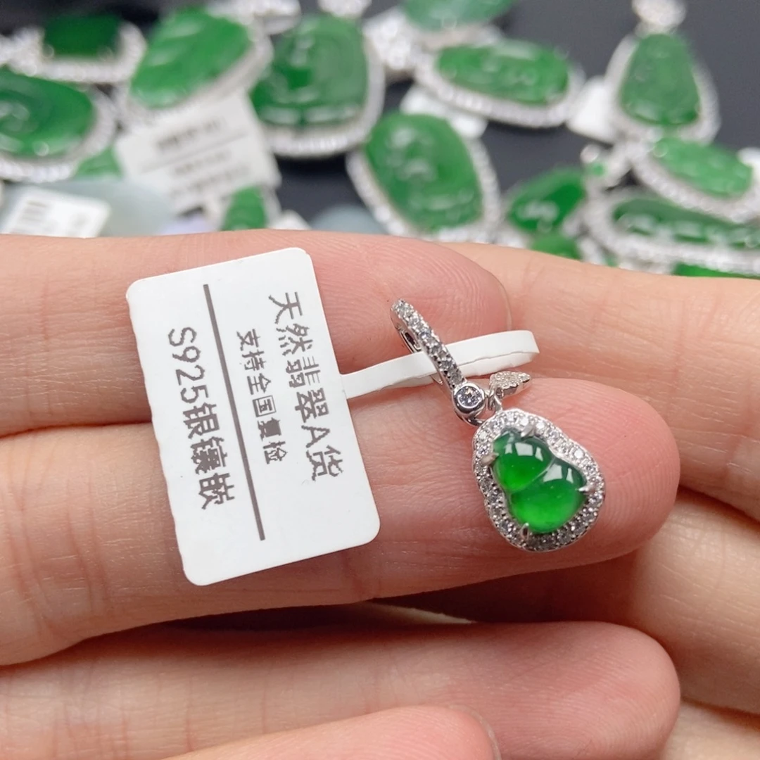 翡翠银S925镶嵌颈饰