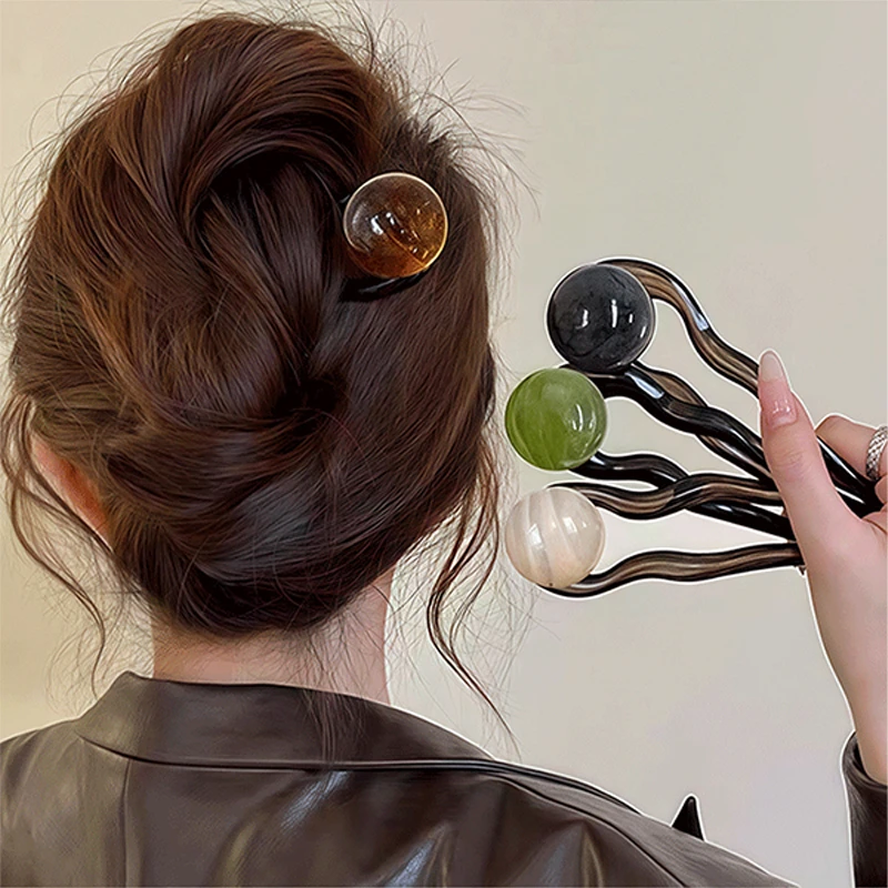简约u型发簪古风女高级感盘发神器2025新款发钗簪子日常通勤头饰