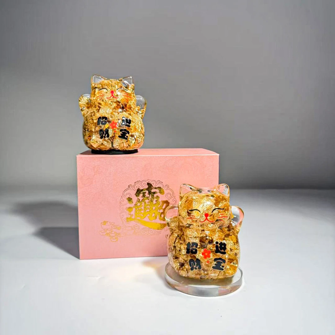 【招财猫】金箔小猫开业礼物前台桌面乔迁小猫2025新款摆件