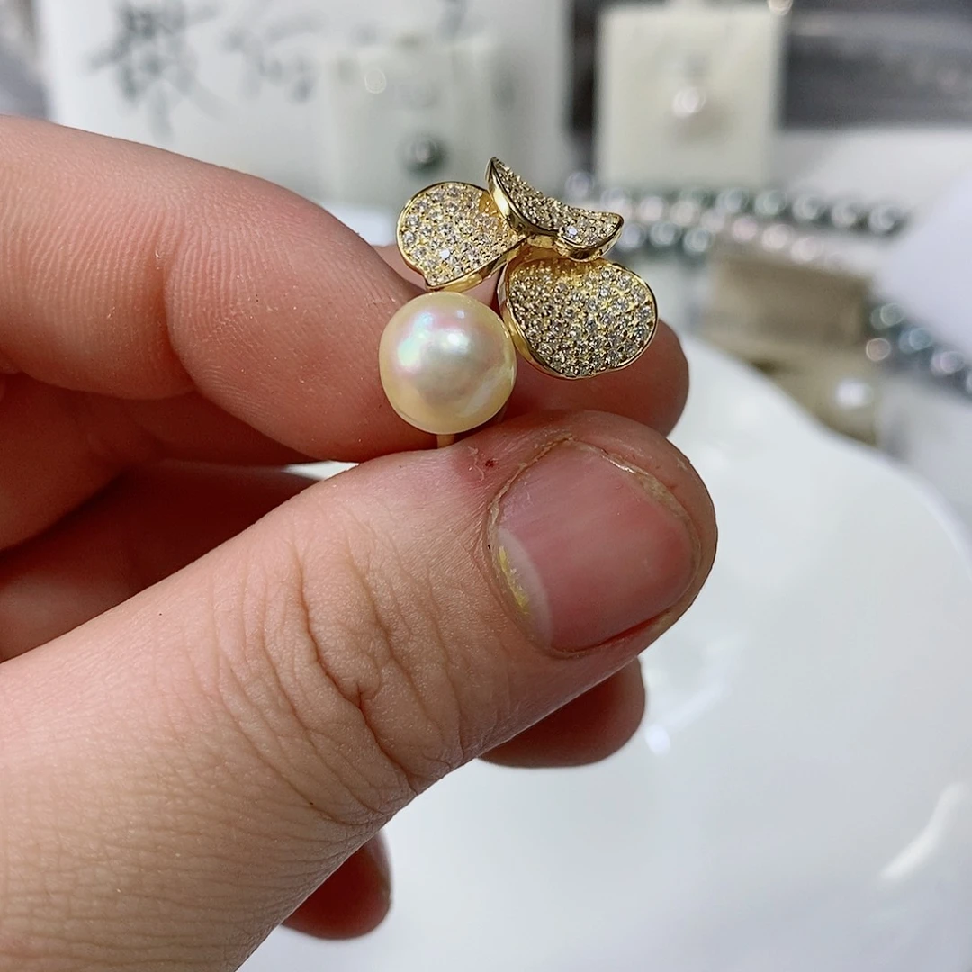 海水珍珠戒指银S925镶嵌