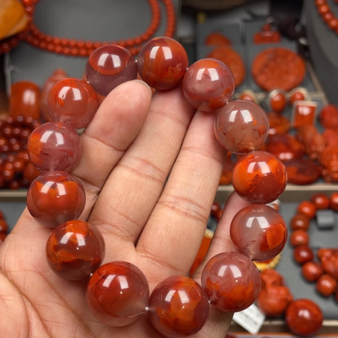 【闪购商品】南红玛瑙珠宝奇石未镶嵌单圈17