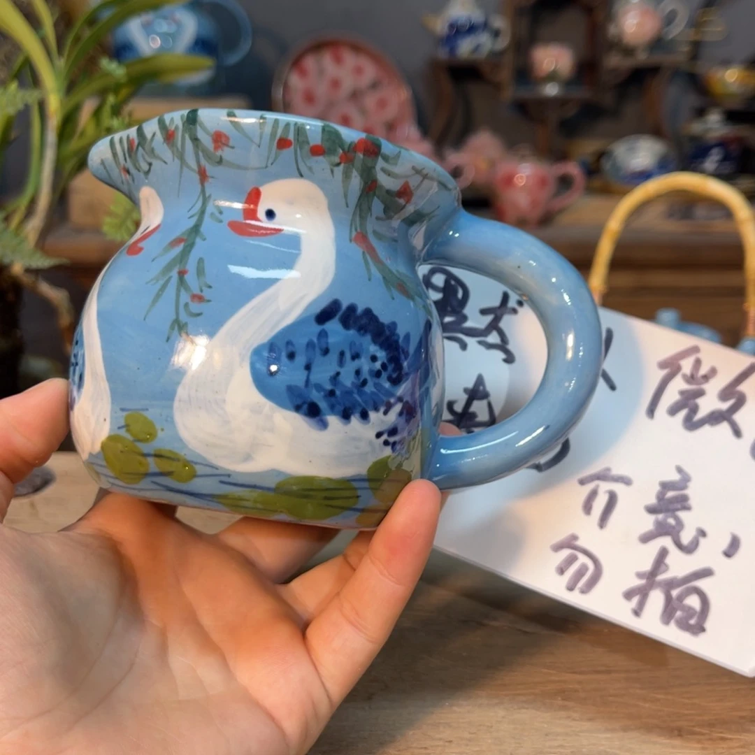 壶素浅陶瓷手工手绘