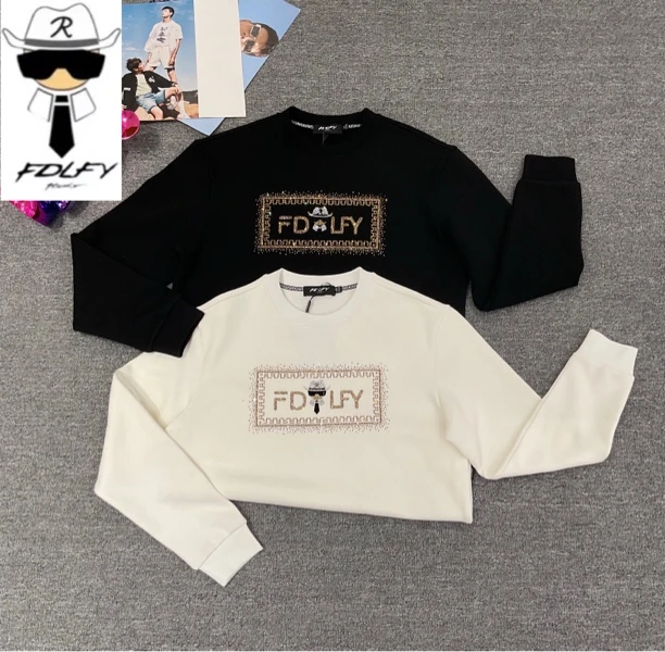 【反季特惠】黑金卫衣58463老佛爷FDLFY正品加厚加绒一件过冬