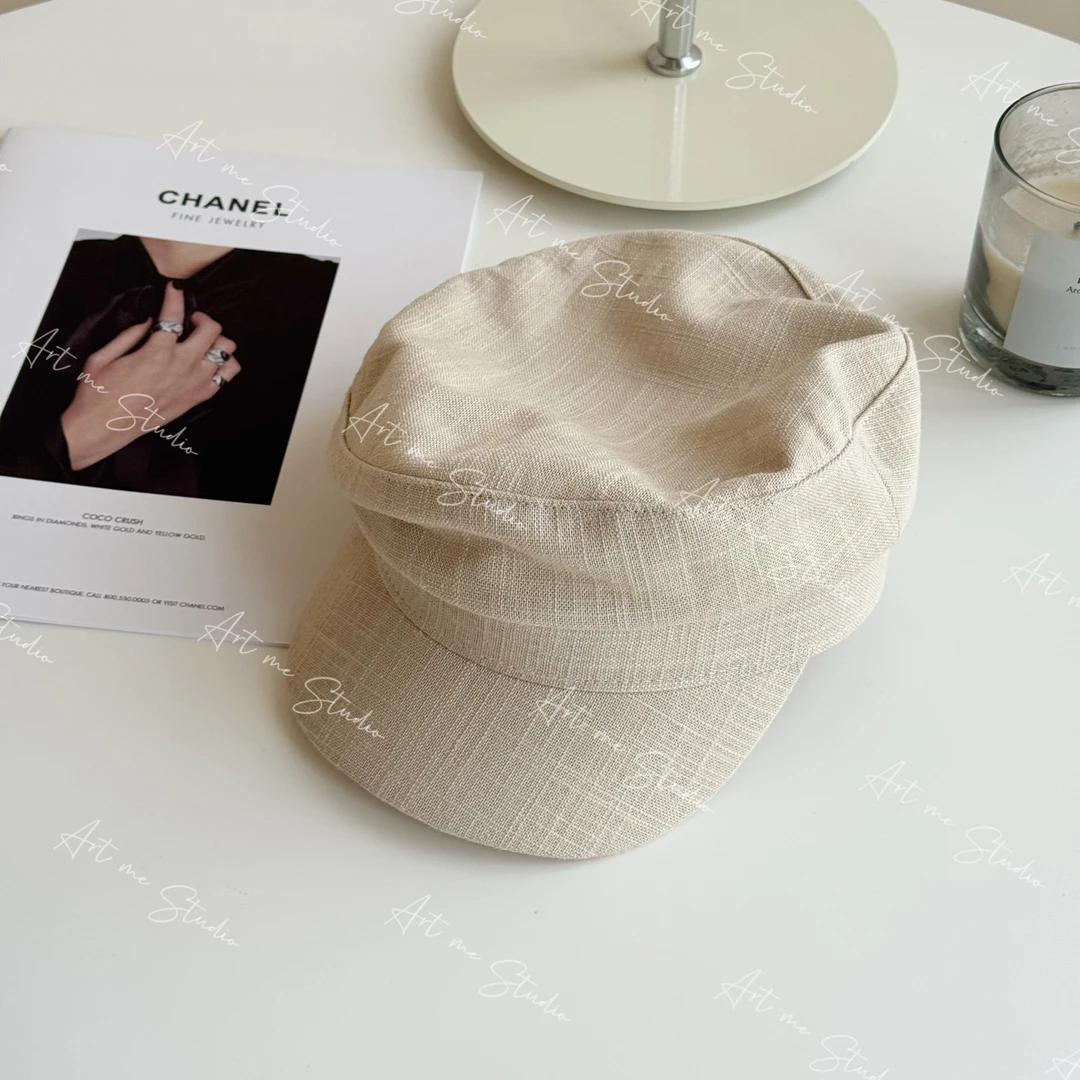 3姐【棉麻复古平顶鸭舌帽】经典百搭气质时尚    S34124