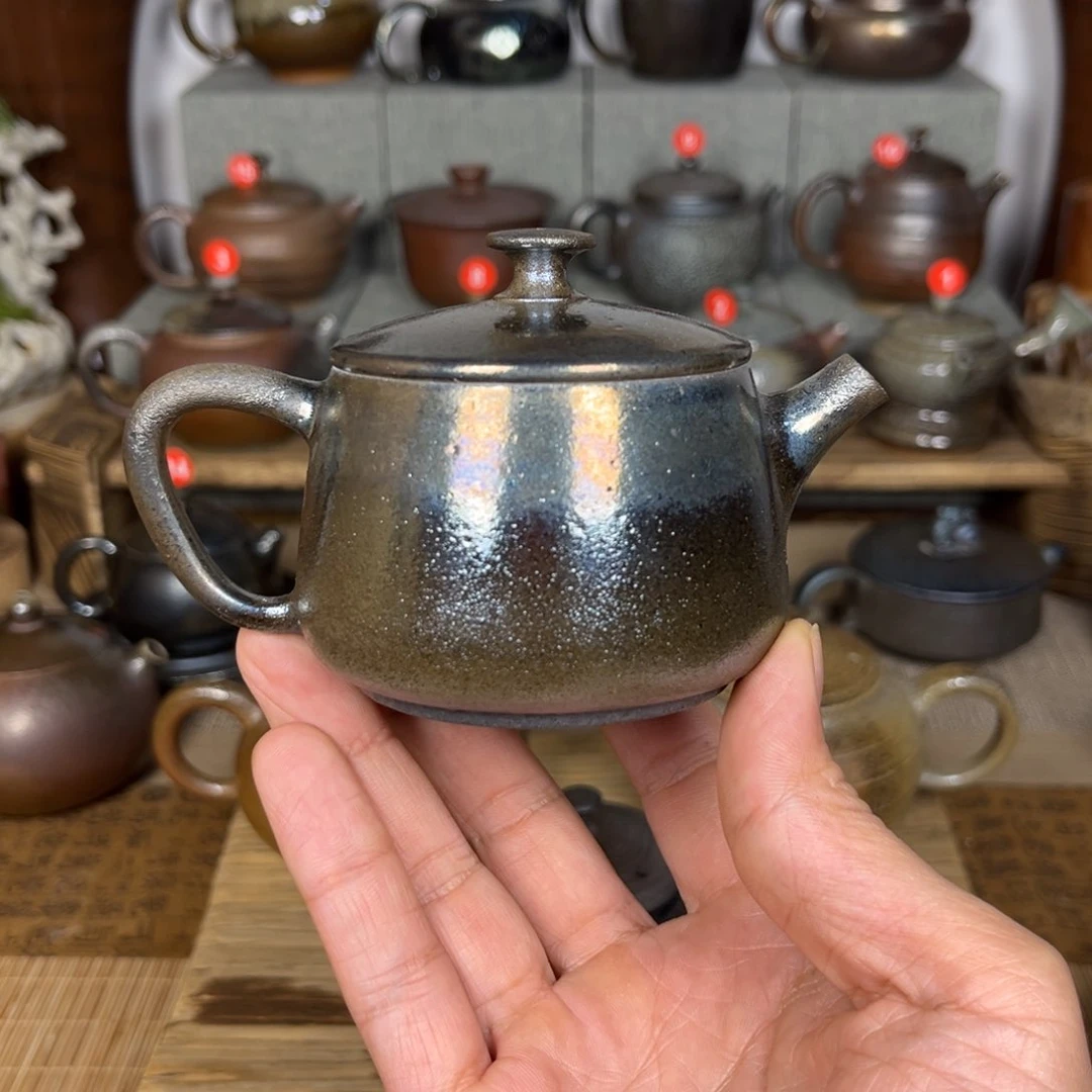 壶建水紫陶紫泥柴烧体验壶高汉瓦150c c
