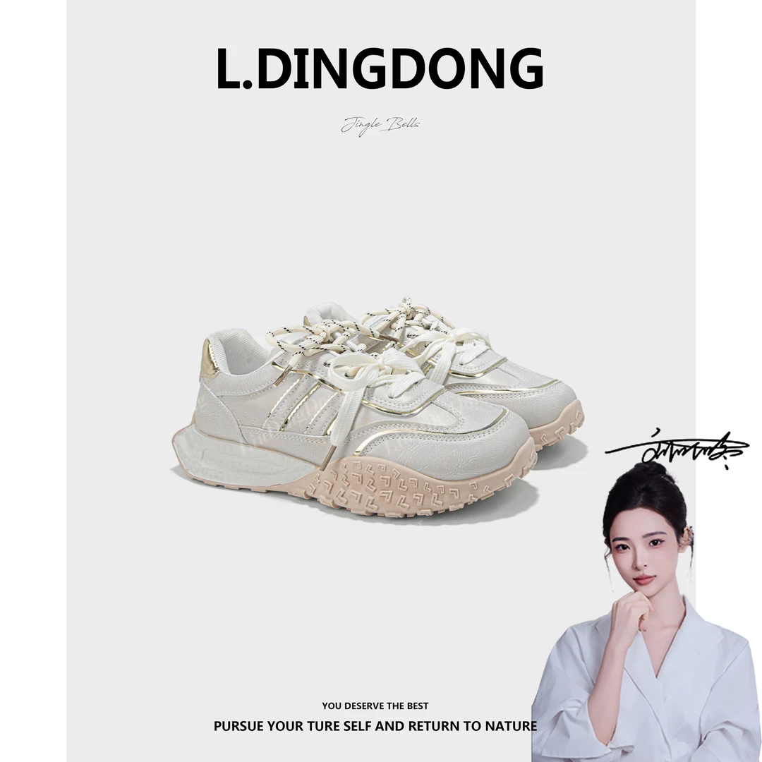 【刘叮咚女鞋】春夏2025新款增高厚底阿甘鞋时尚运动休闲百搭女鞋