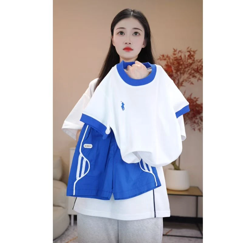 【实体品质】夏季新款时尚套装中大童男女童短袖运动套装