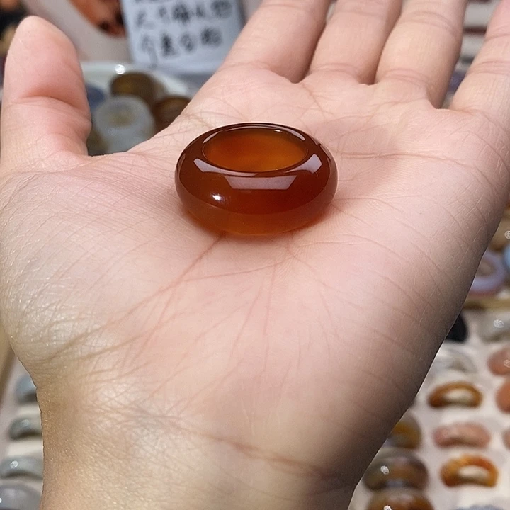 玛瑙/玉髓未镶嵌戒指B 33不退换港17内径18