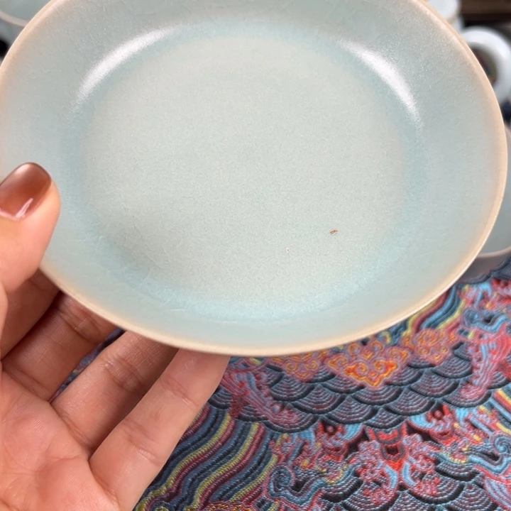 摆件仿古釉釉水小圆洗微瑕