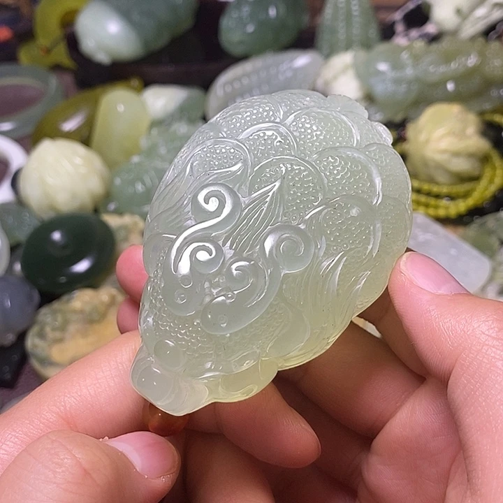 造***神岫玉未镶嵌岫玉手把件