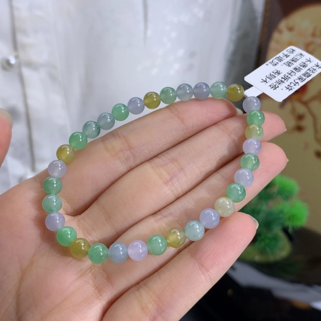 未镶嵌手串翡翠卡5.4冰胶多宝手串