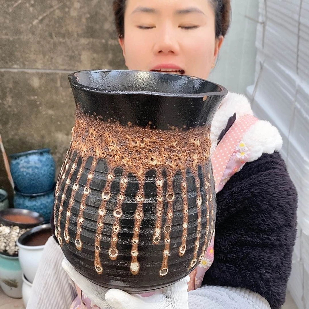 紫砂花盆瑕疵口15高20