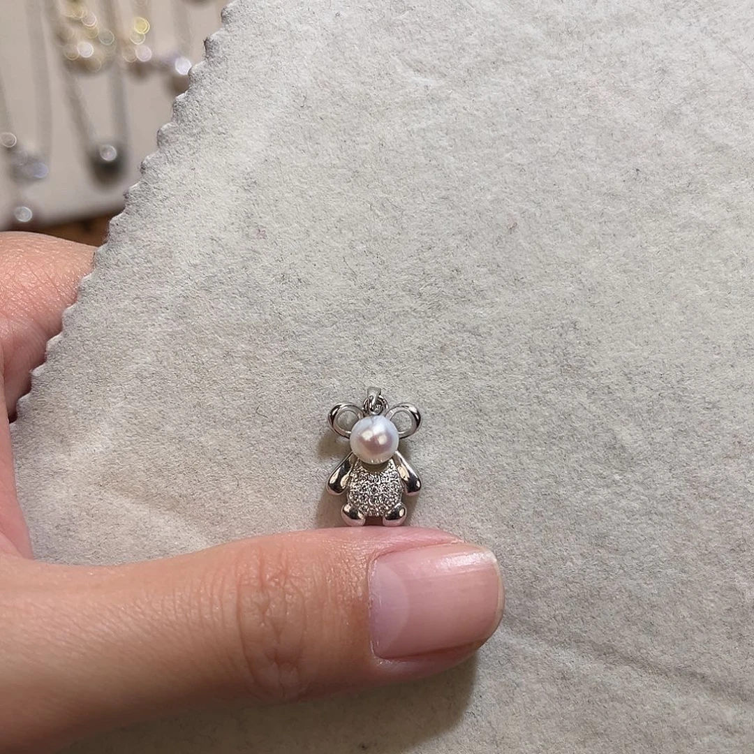 银S925镶嵌颈饰淡水珍珠