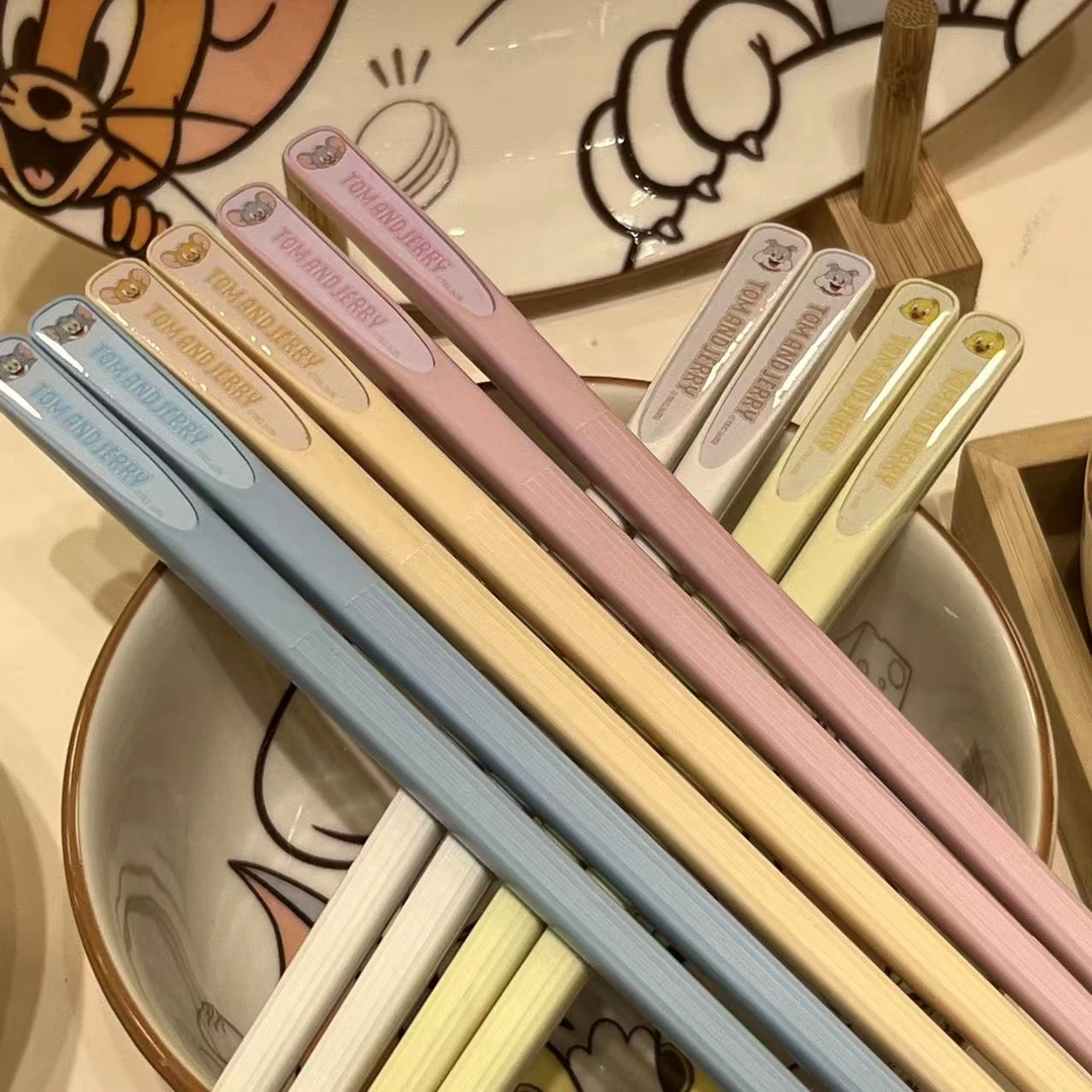 【言则】猫鼠系列合金筷-五双混装