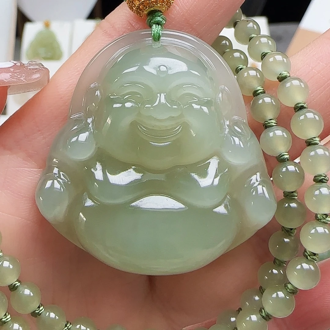 和田玉足金镶嵌颈饰40