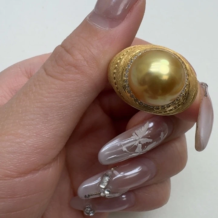 海水珍珠戒指银S925镶嵌