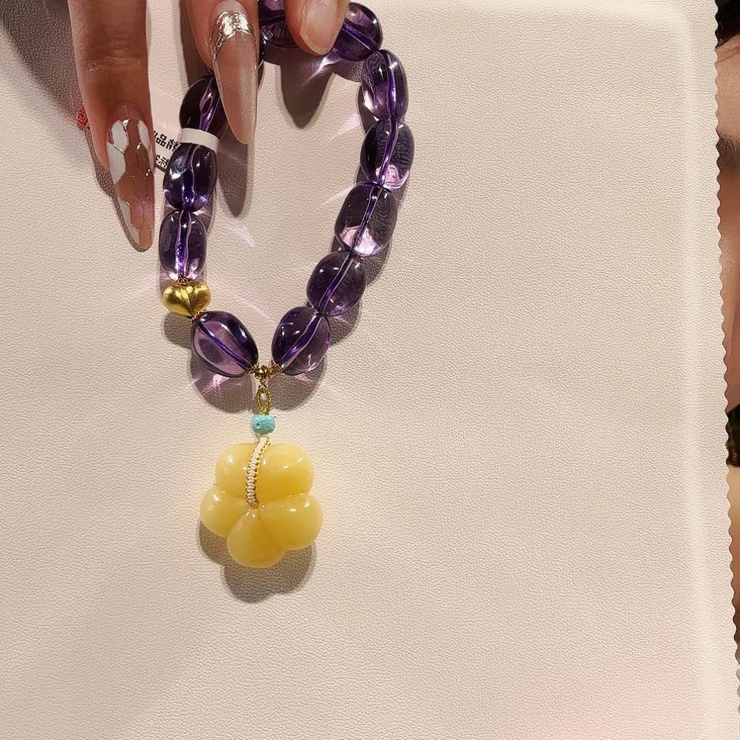 水晶手串未镶嵌紫水晶
