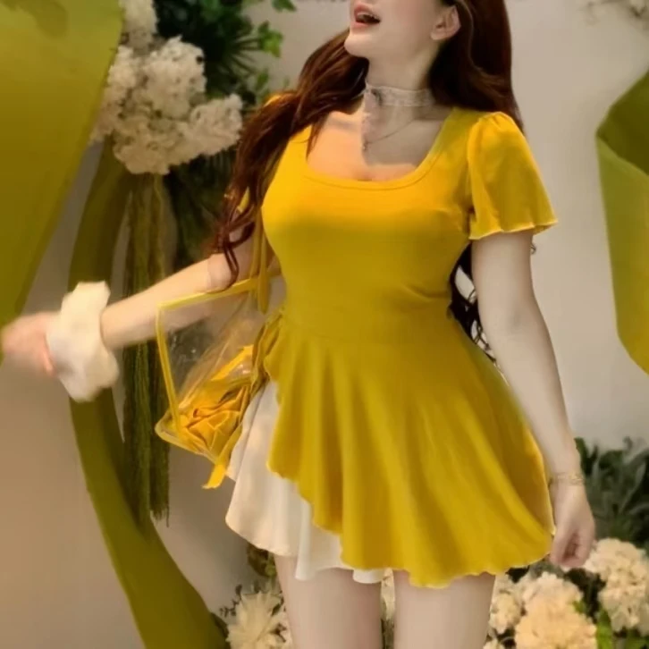 （倩倩）夏季新款时尚潮流甜美减龄不规则遮肉仙女衫25035