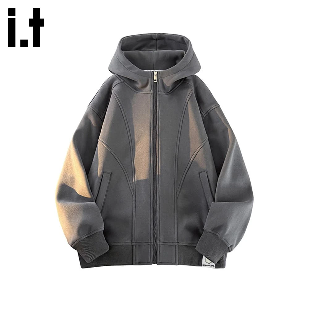 it:CHOCOOLATE重磅休闲连帽卫衣男时尚潮牌秋季新款宽松开衫外套