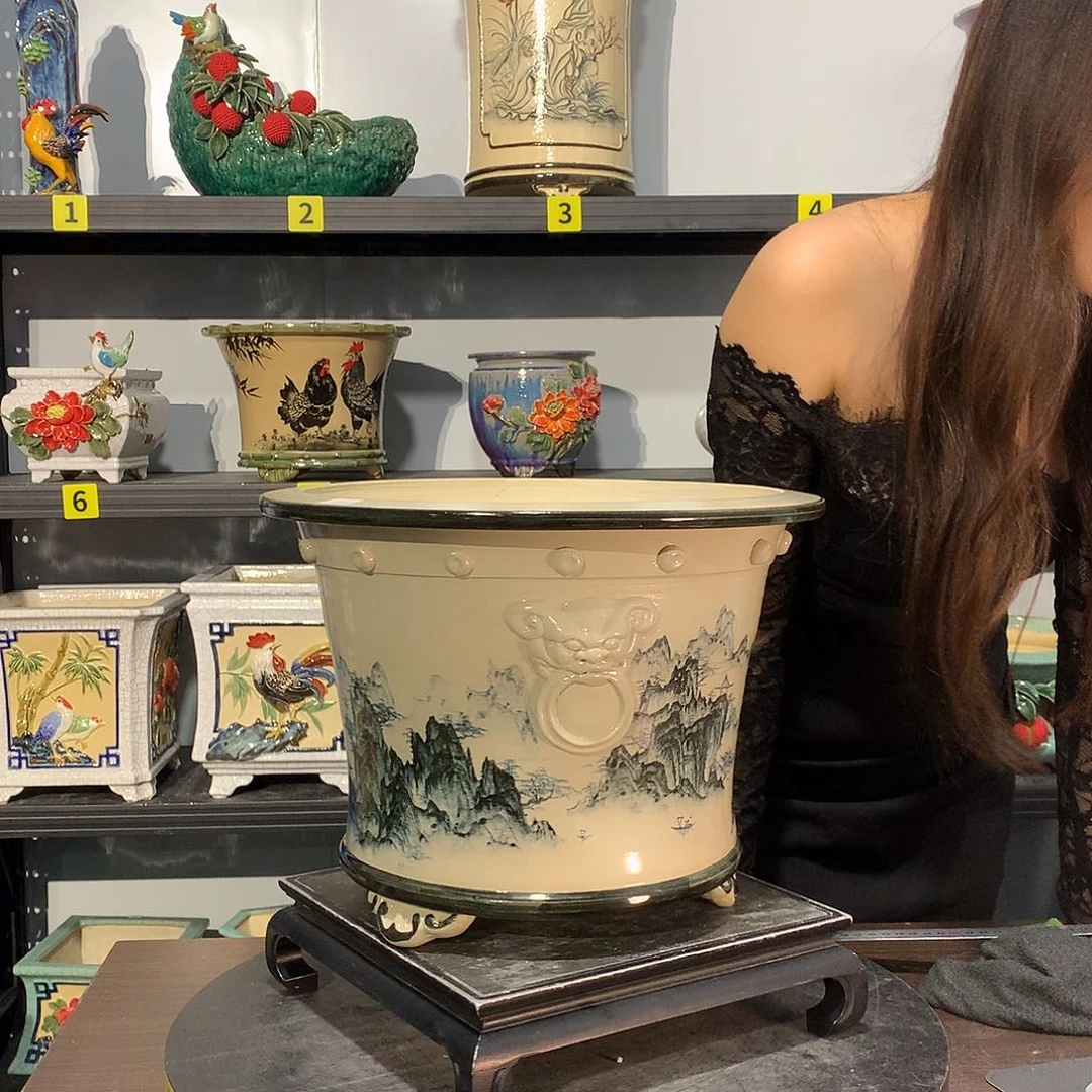 丝***神高温烧制石湾盆花盆