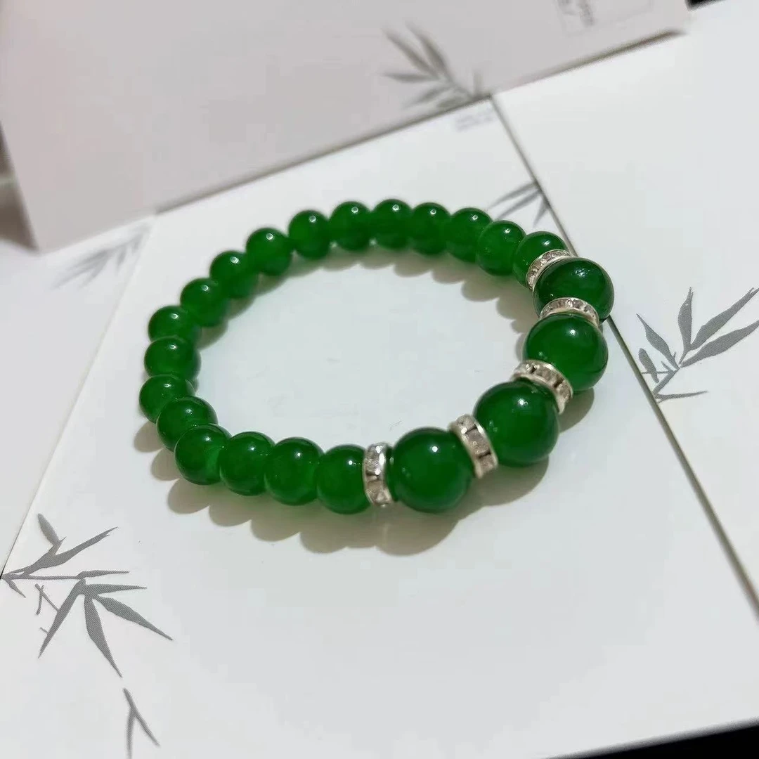 镶嵌时尚精美绿色轻奢植物花卉气质女绿色-LQ818