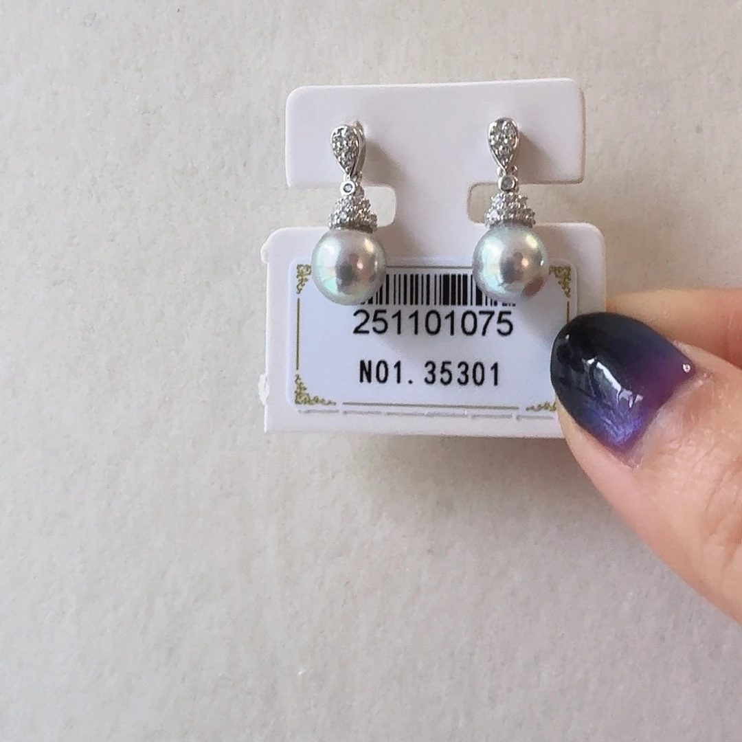 车****银S925镶嵌海水珍珠耳饰