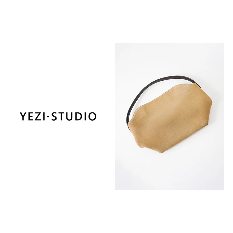 【云饺包】牛反绒磨砂拼接牛皮手提单肩腋下饺子包25346009