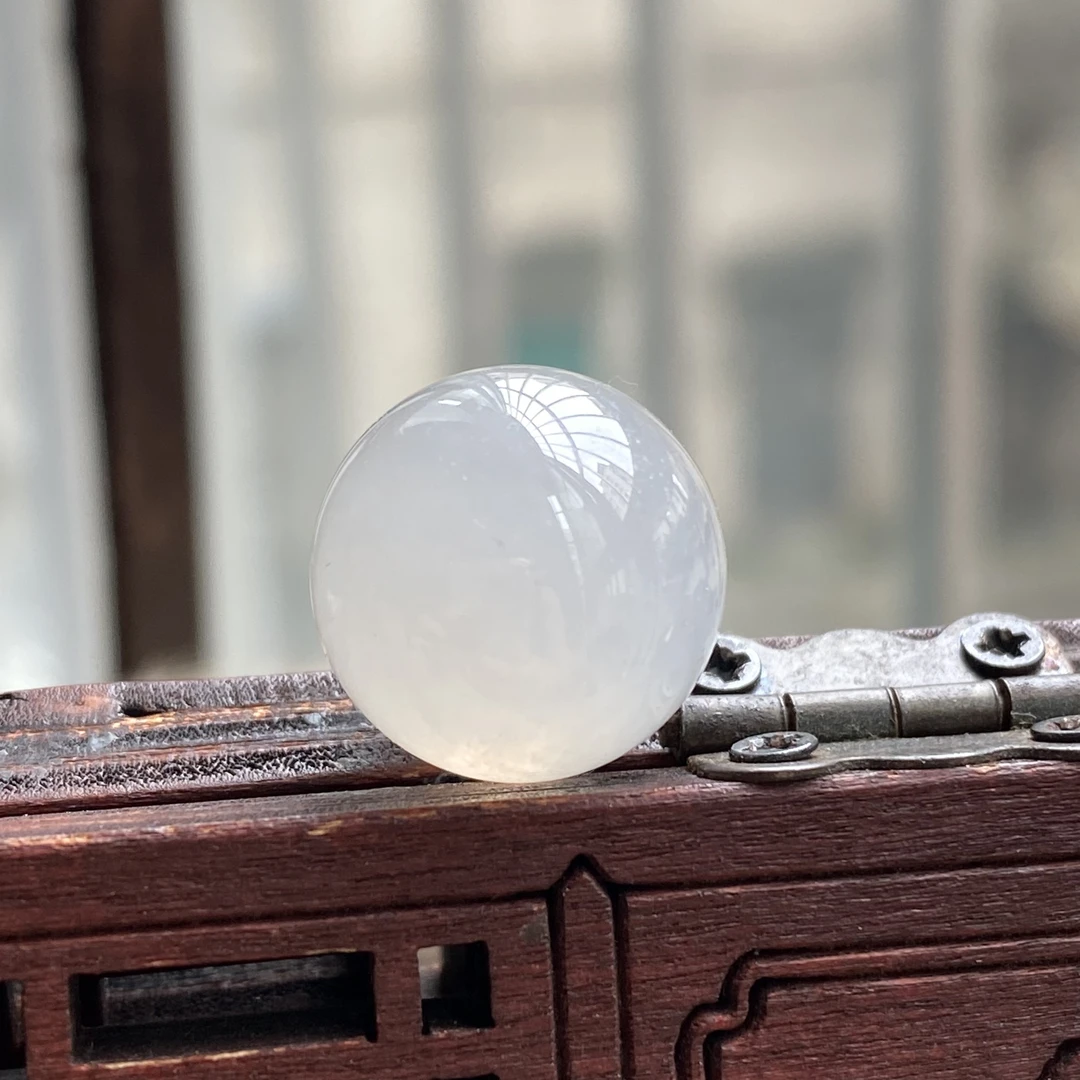 卡14.7冰茶色飘花大波珠C0510天然缅甸翡翠冰起光起胶细腻冰丝纹