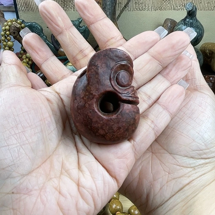 岫岩河磨玉（透闪石质玉）把件未镶嵌哆**梦