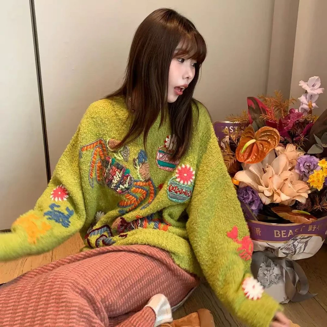 手工螃蟹针织衫