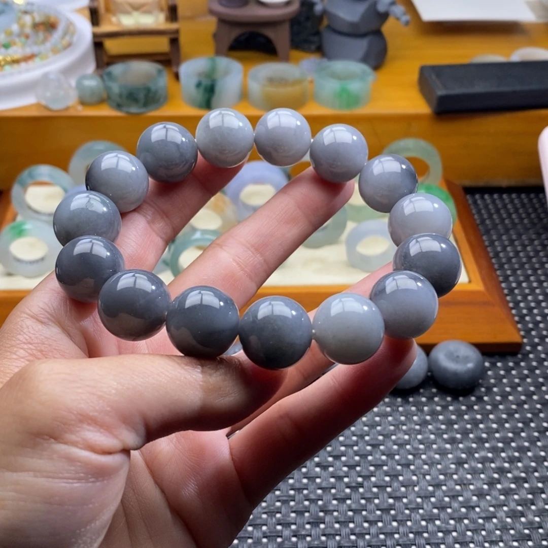 江***影翡翠未镶嵌手链手串