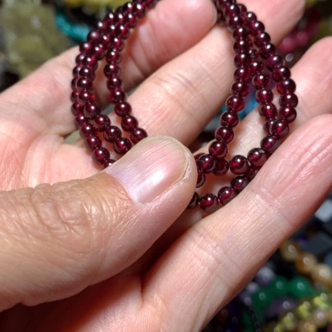 石榴石手链未镶嵌墙****花手串
