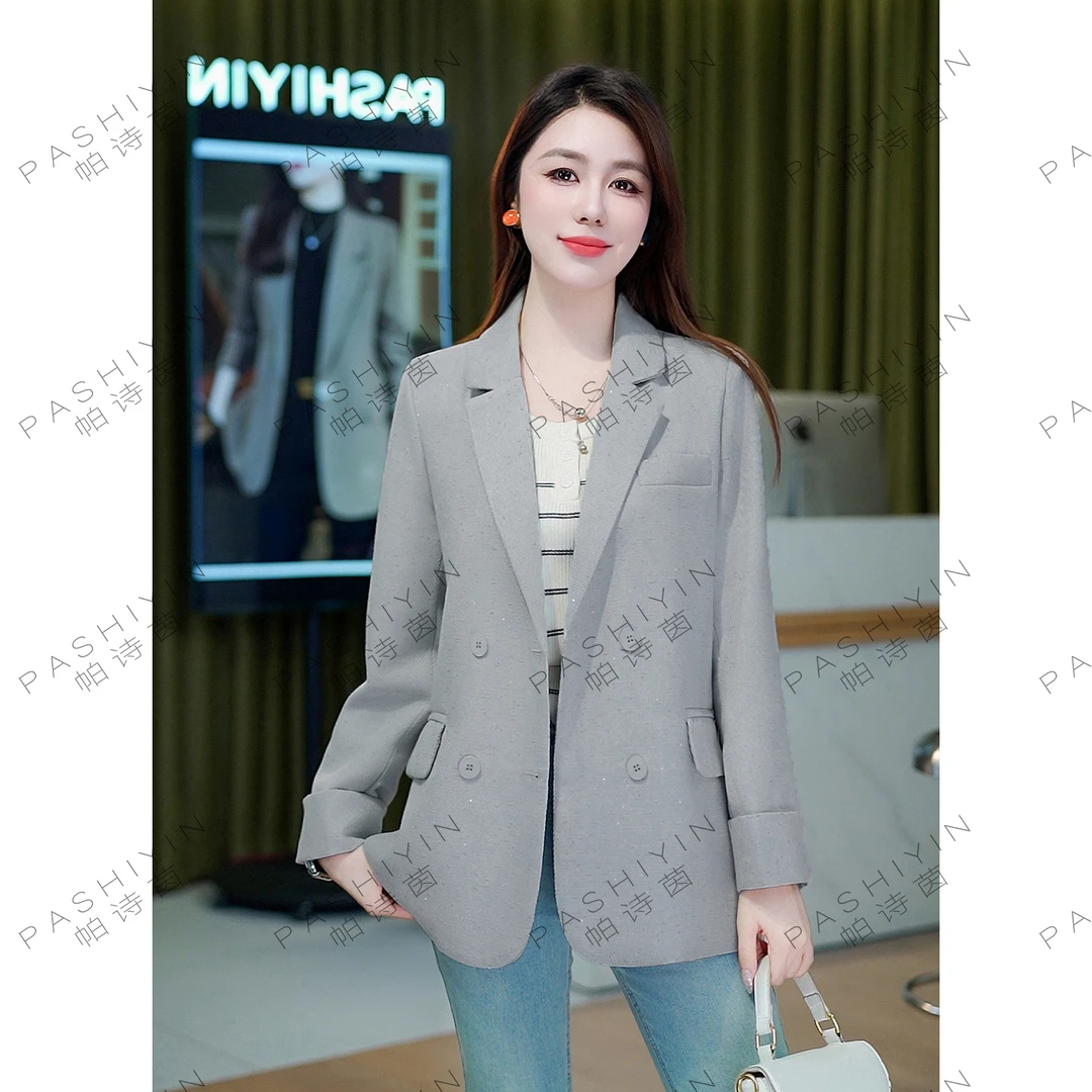 PASHIYIN/帕诗茵2025春季时尚百搭气质小个子女西装外套#25120