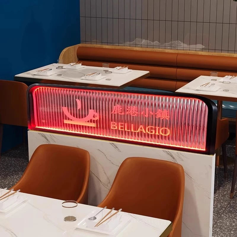 定制轻奢铁艺不锈钢玻璃隔断创意餐厅卡座金属矮隔断围栏加高装饰