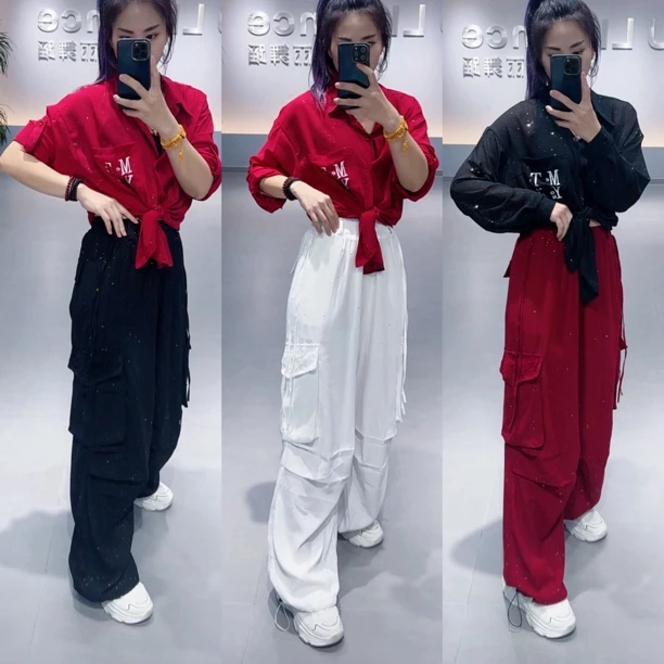 CX新品8192款夏季亮晶晶弹力棉工装裤