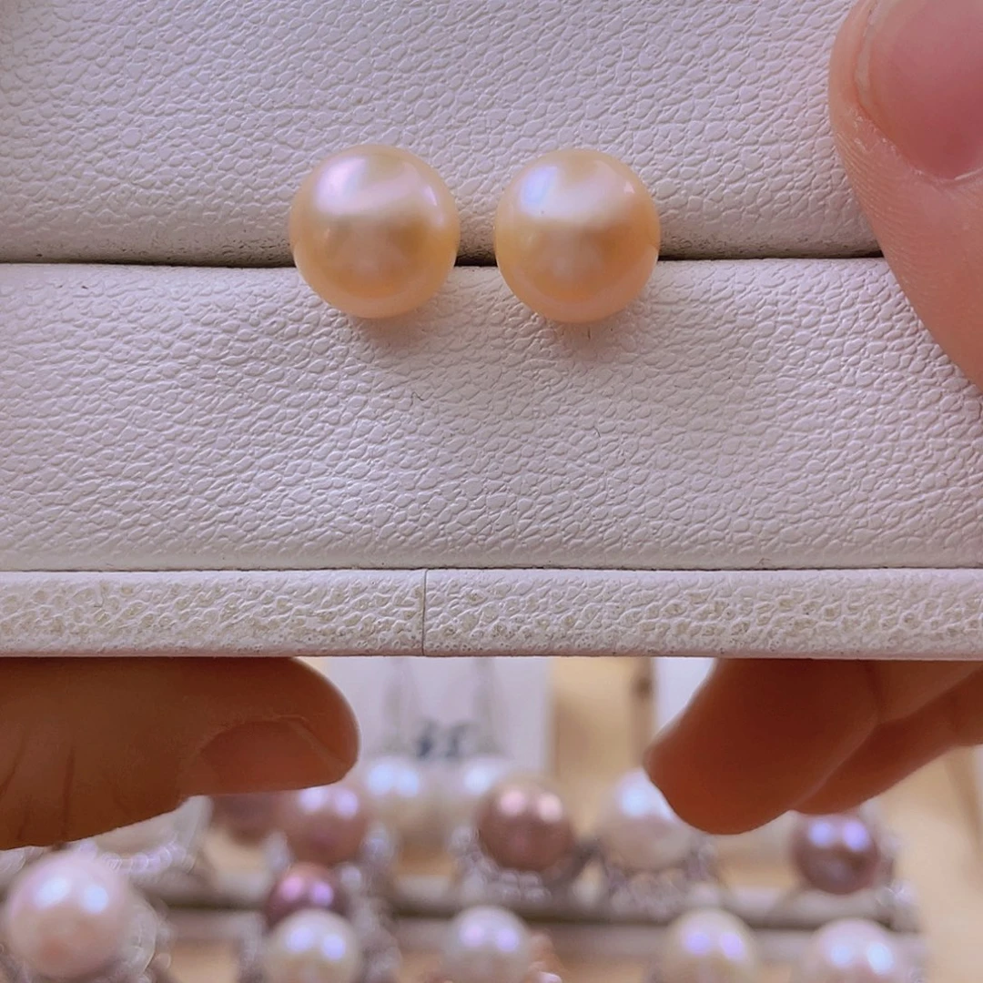 淡水珍珠耳饰银S925镶嵌