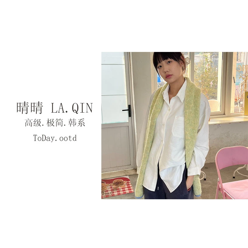 晴晴家-【七色软糯】春季韩系百搭休闲时尚七色软糯衬衫1335