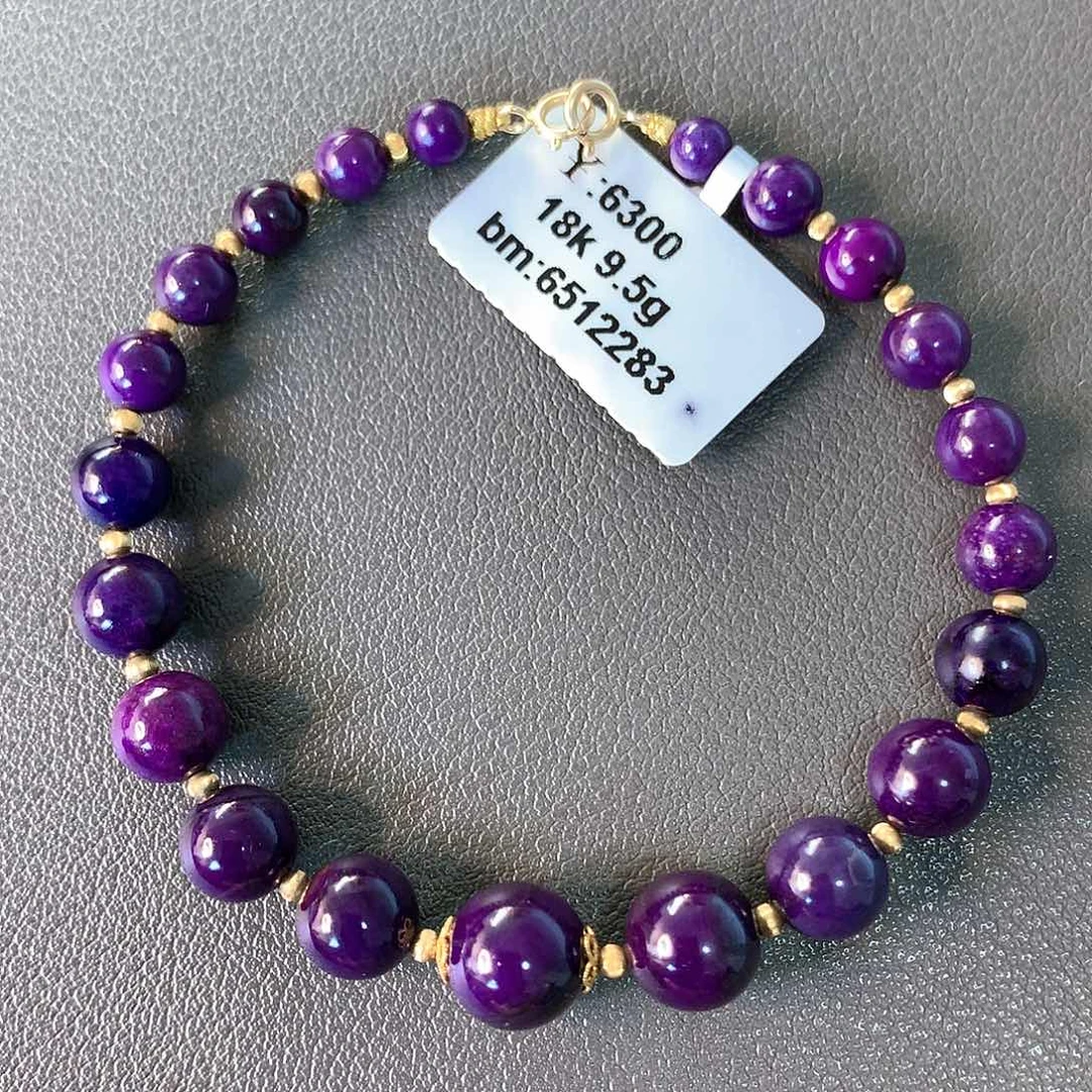 苏纪石（舒俱来）手串18K金镶嵌