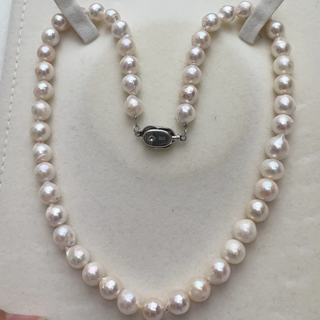 海水珍珠银S925镶嵌颈饰