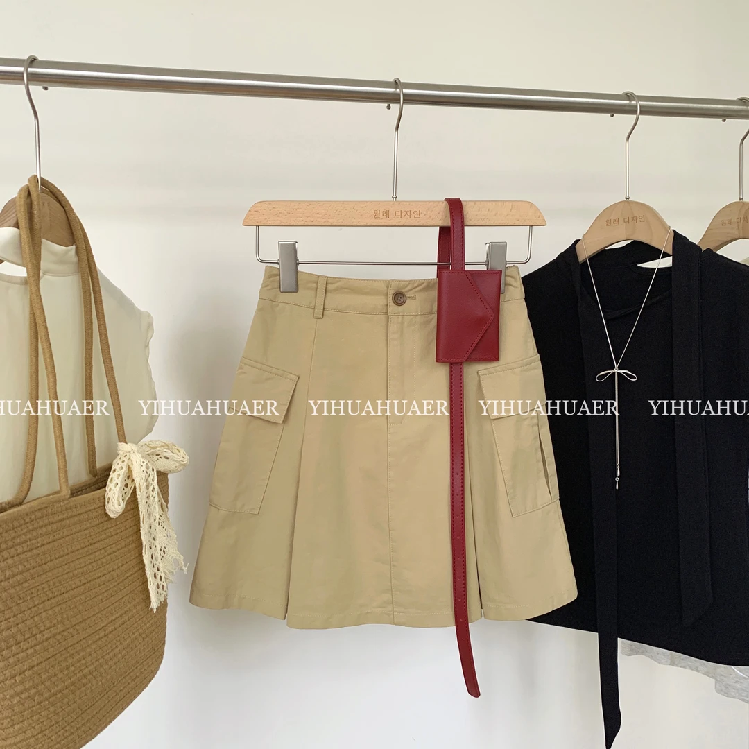 【工装半裙】东大门①韩系休闲百搭高腰显瘦简约时尚设计半身裙8311