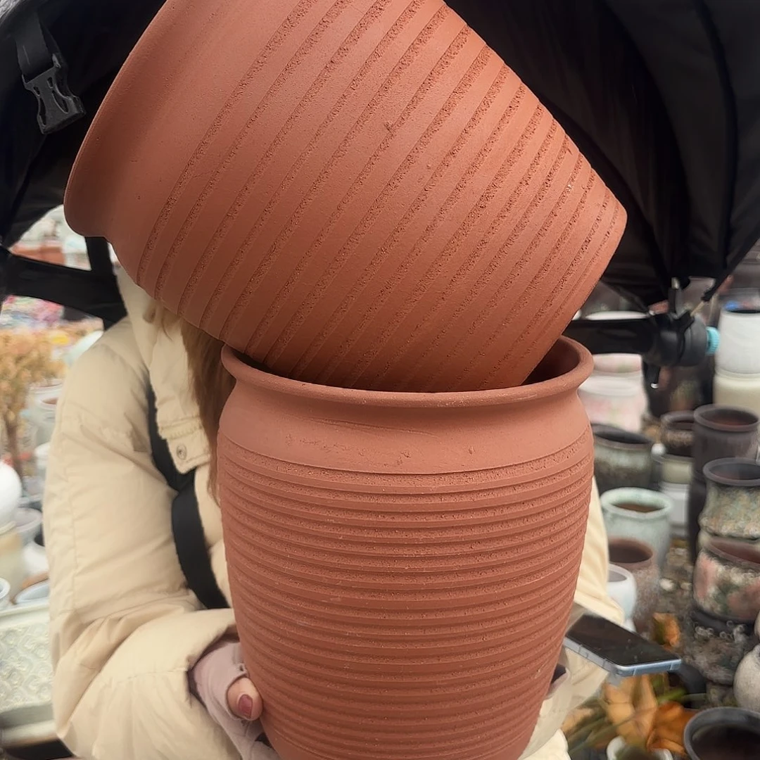 口径21高24两个红陶