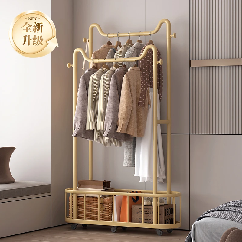 落地挂衣架加粗钢管出租房卧室晾晒挂衣服架子家用可移动