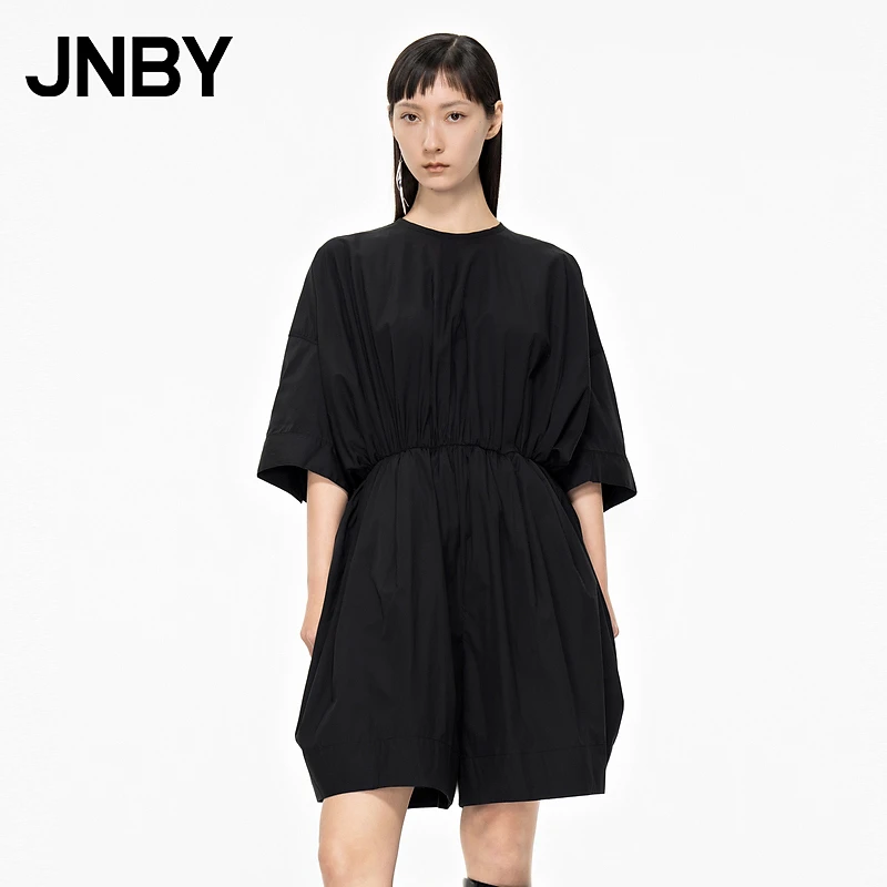 【奥莱特卖】JNBY/江南布衣夏季连体衣女中袖松紧腰连体裤5M3F11970