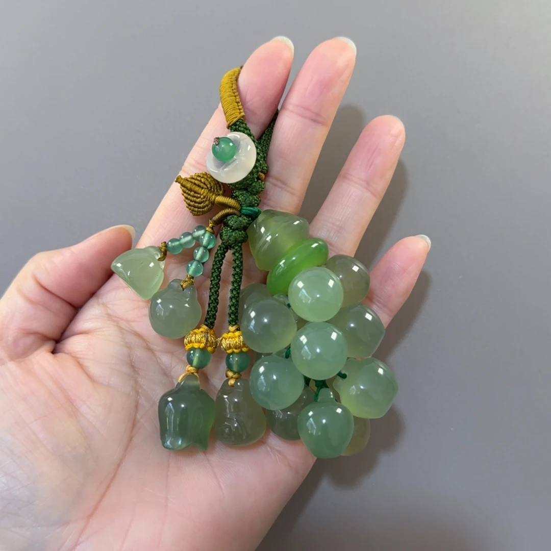 玛瑙/玉髓未镶嵌钥匙挂件