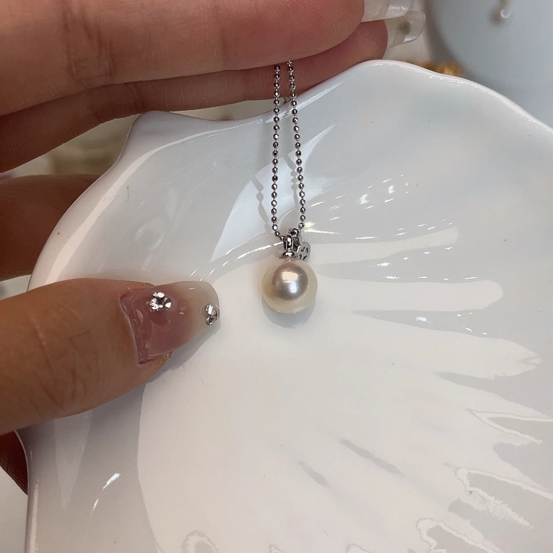 银S925镶嵌海水珍珠颈饰