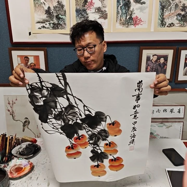 国画贾海瑞老师现场定制