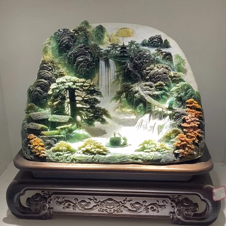 未镶嵌蛇纹石玉（覆膜）珠宝奇石