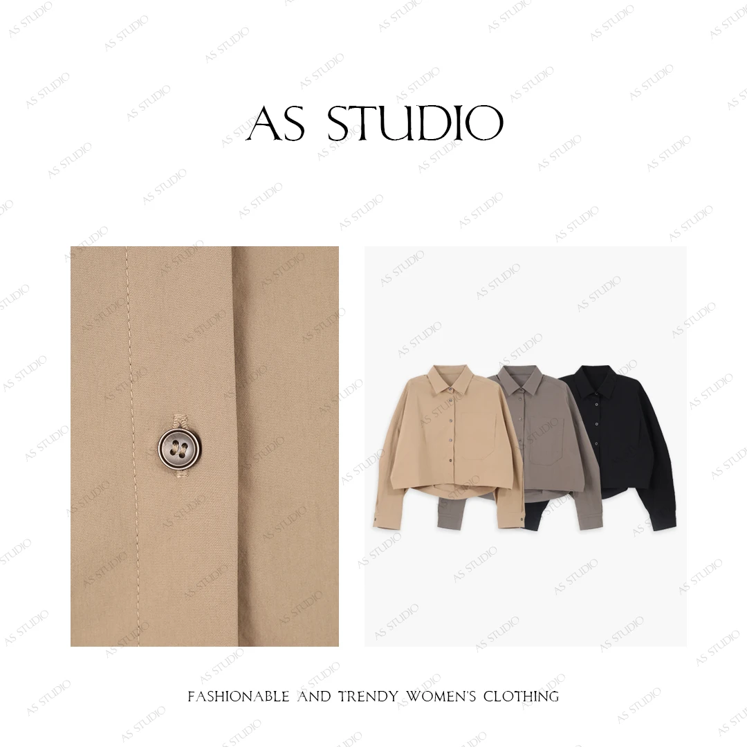 【AS谷屿】25新极简风双股高支棉宽松短款百搭衬衫AS25XDWT02200