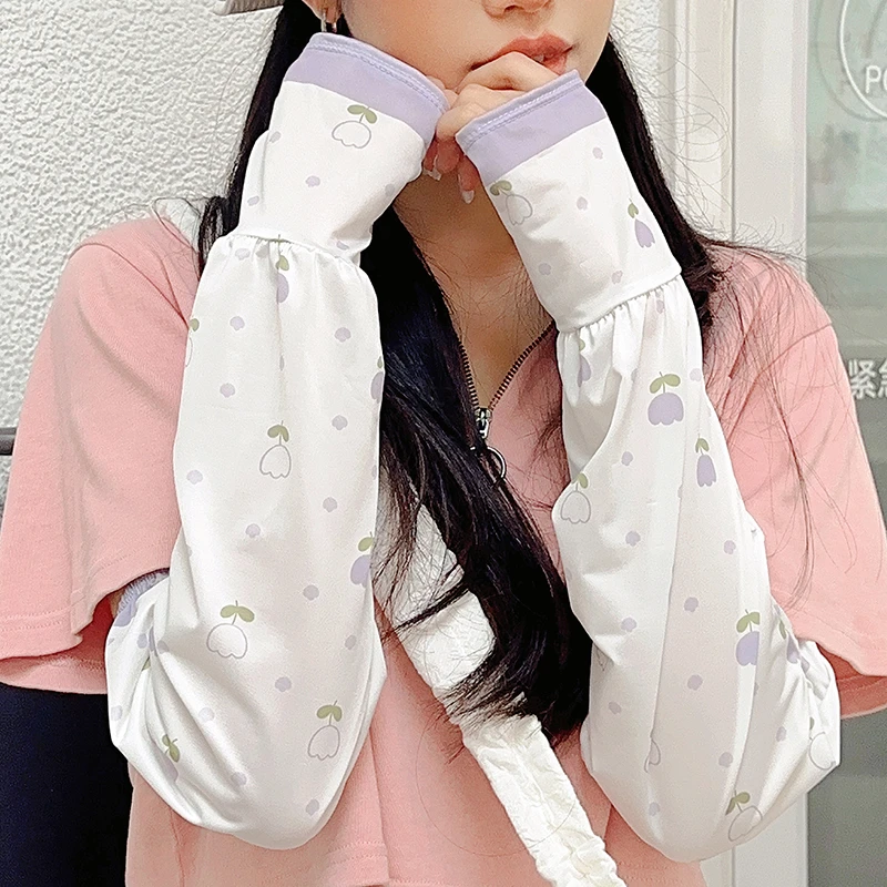 宽松冰袖女款防晒袖套薄款冰丝手袖2025新款防紫外线夏季骑行开车